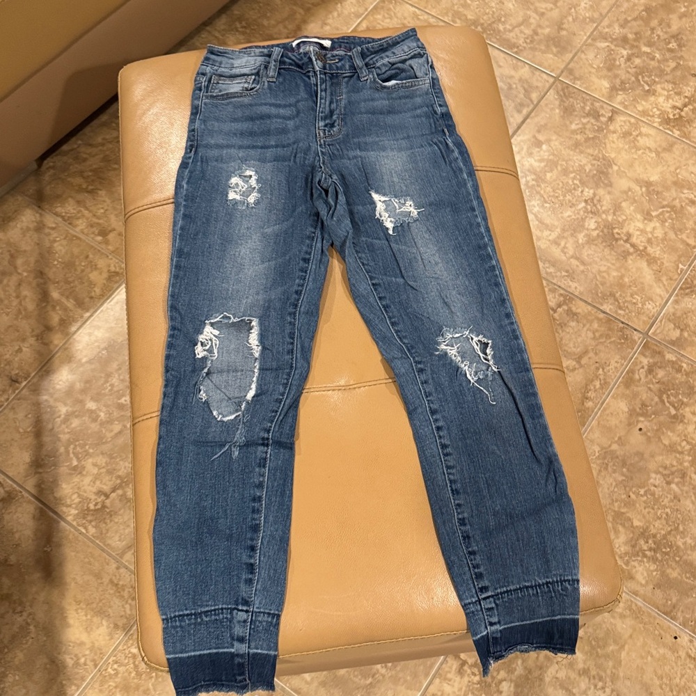 Cello Blue Denim Distressed Jeans